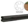 T-paal met gleuf 11,5x11,5cm - antraciet - gecoat